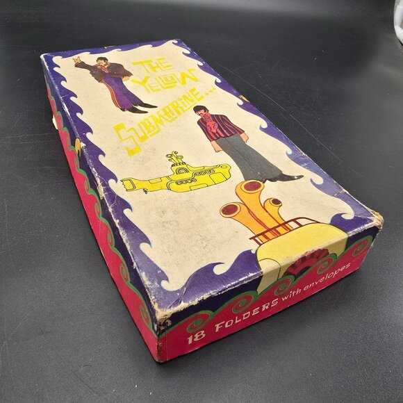 Vintage 1968 The Beatles Yellow Submarine Card Stationary With Box 15/18 DH1368 - Picture 10 of 11